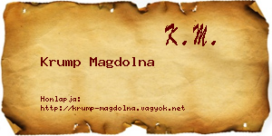 Krump Magdolna névjegykártya
